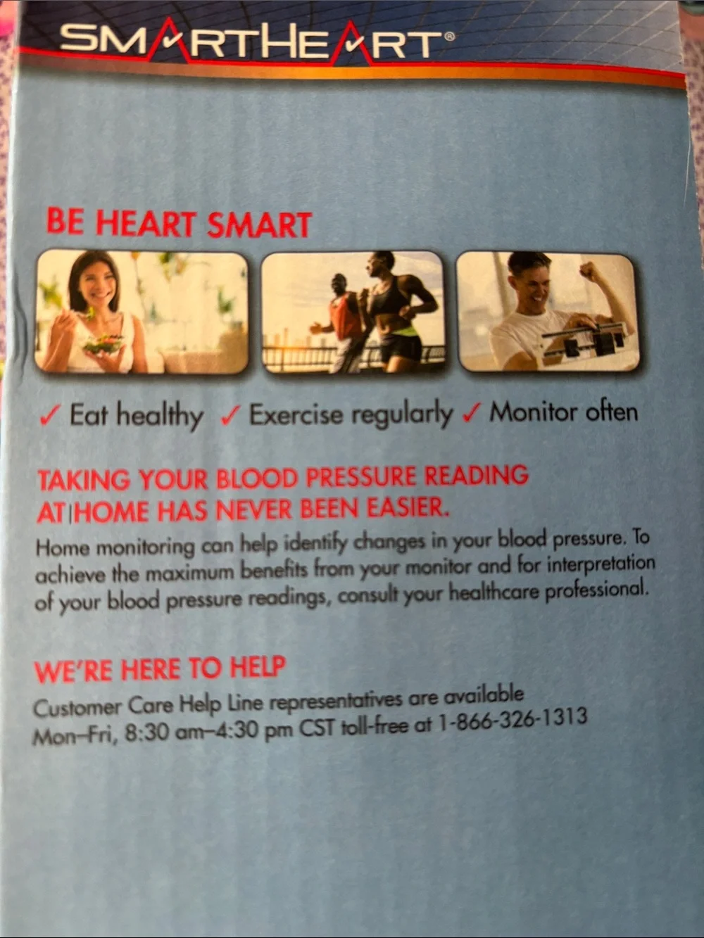 Smart Heart Blood Pressure Monitor with Wide-Range Arm Cuff (White)